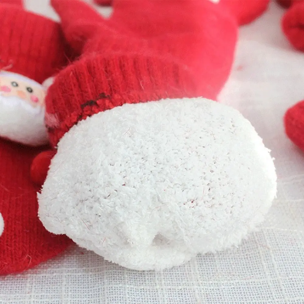 Elk Present Winter And Autumn Plus Velvet Christmas  Mittens Santa Claus Printed Women Knitted Gloves Full Fingers Gloves