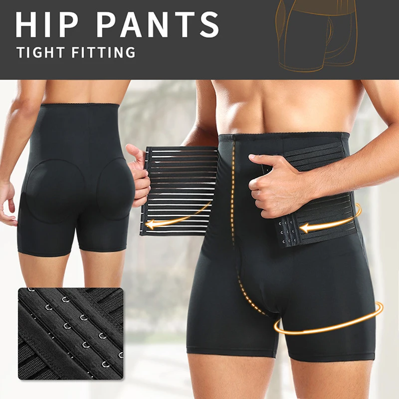 Men's Butt Lifter Shapewear Padded Briefs Boxers Body Shaper Tummy Control With Pads Slim Body Shaper Padded Underwear Girdles