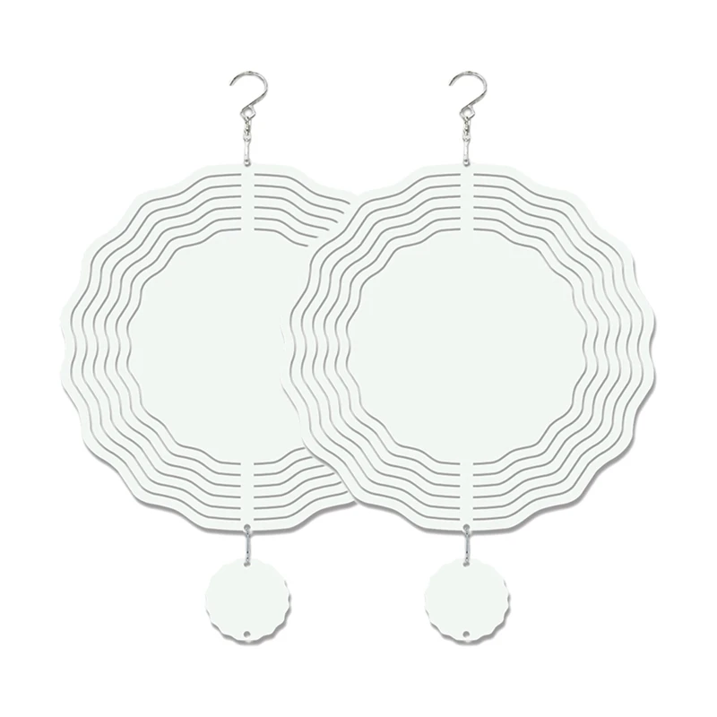 KEKA 10 Inch Sublimation Wind Spinner Blanks 3D Wind Spinners For Yard And Garden Art Ornaments Hanging Decoration