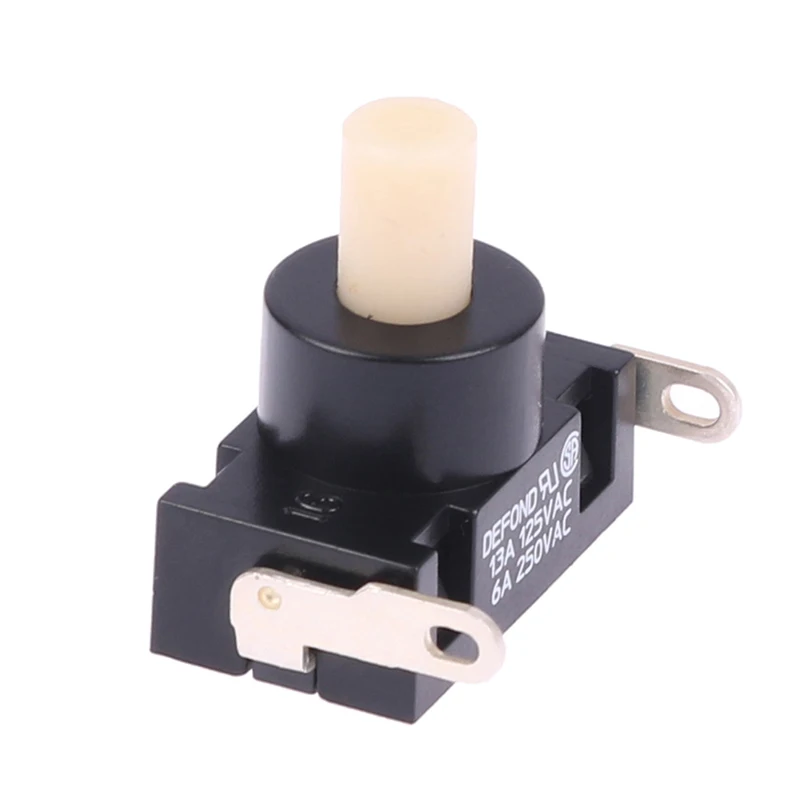 1pc 전원 버튼 스위치 2플러그 250VAC 6A/ 125V 13A 자동 잠금 ForDEFOND DPC-1114 고전력 진공 청소기 부품용 스위치