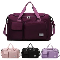 Women Fitness Gym Bags Wet Dry Separate Training Swimming Carry On Travel Luggage Shoulder Bag Weekender Overnight Duffle Bag 1