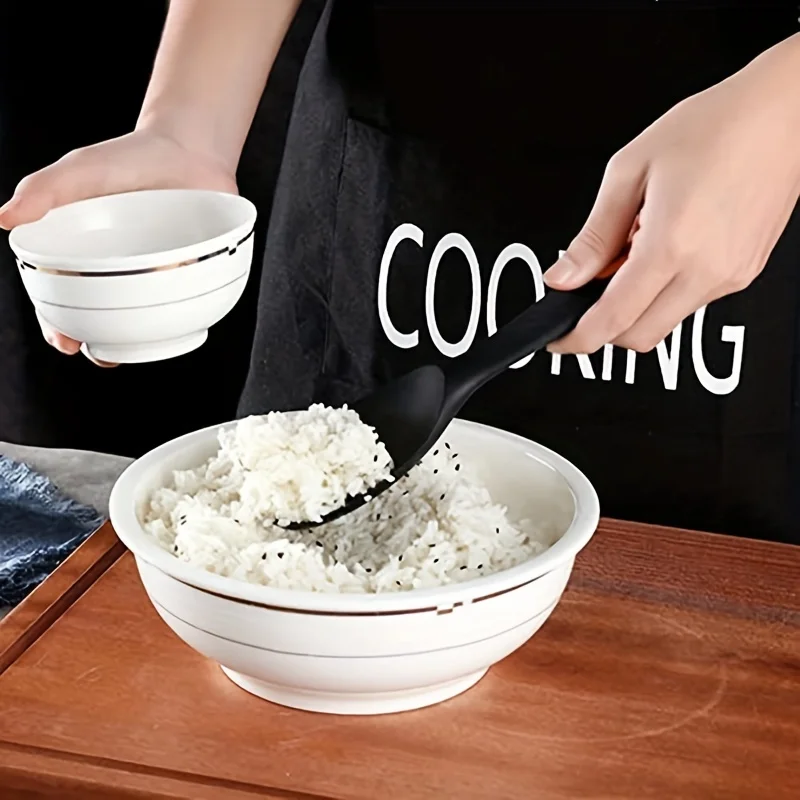 Silicone Rice Paddle Spoon, Non Stick Heat Resistant Kitchen Gadge Rice Spoon, Scooper, Spatula, Spoon Paddle, Ri