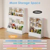 Toy Storage Organizer for Kids, Large Wooden Open Bookcase,4-Tier Children Storage Cabinet, Cubby Bookshelf for Playroom Bedroom 4