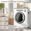 Clothes Dryer 1.6 cu.ft, 110V 970W Compact Laundry Dryers, Front Load Dryers Machine with Stainless Steel Tub, ABS Control Panel 2