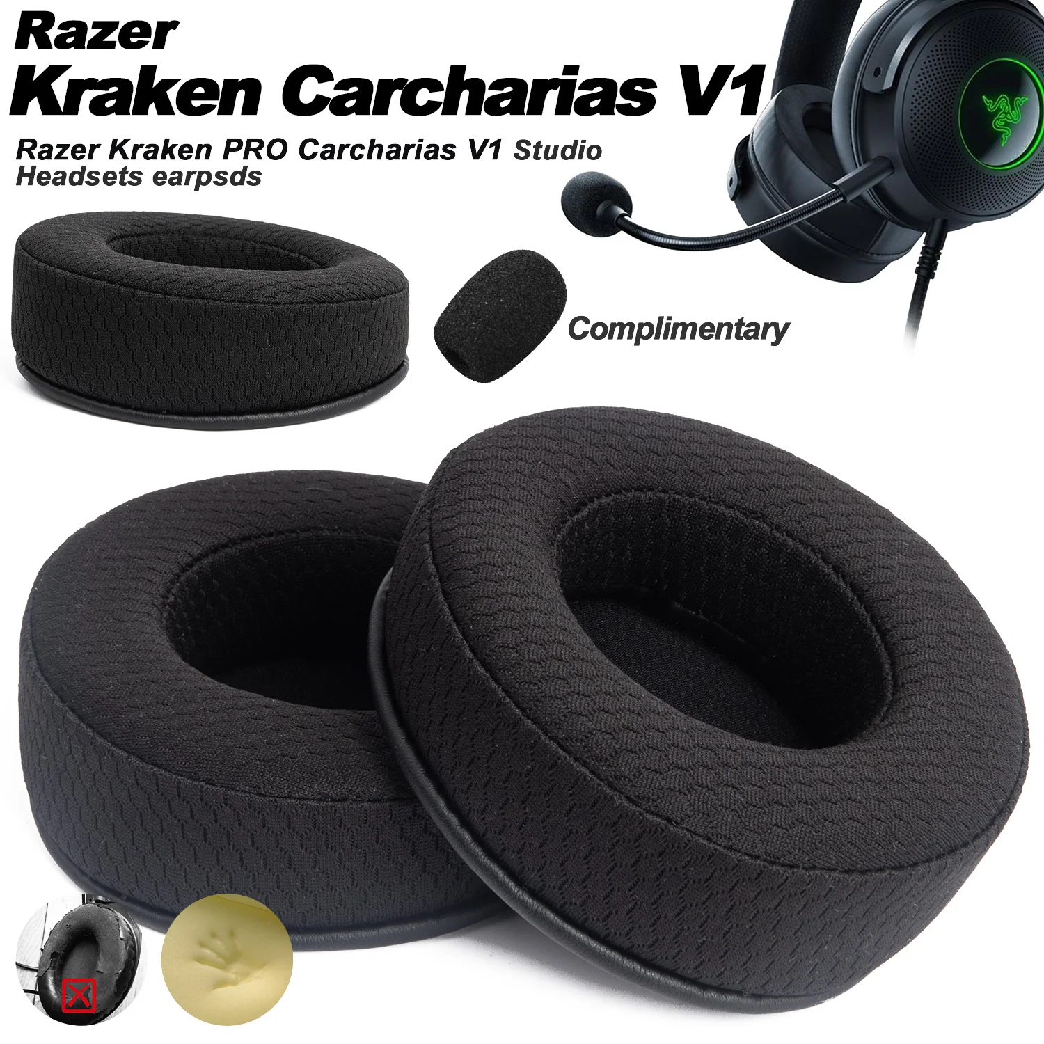 Ear Cups Razer Kraken Tournament Edition Ear Cushion Replacement