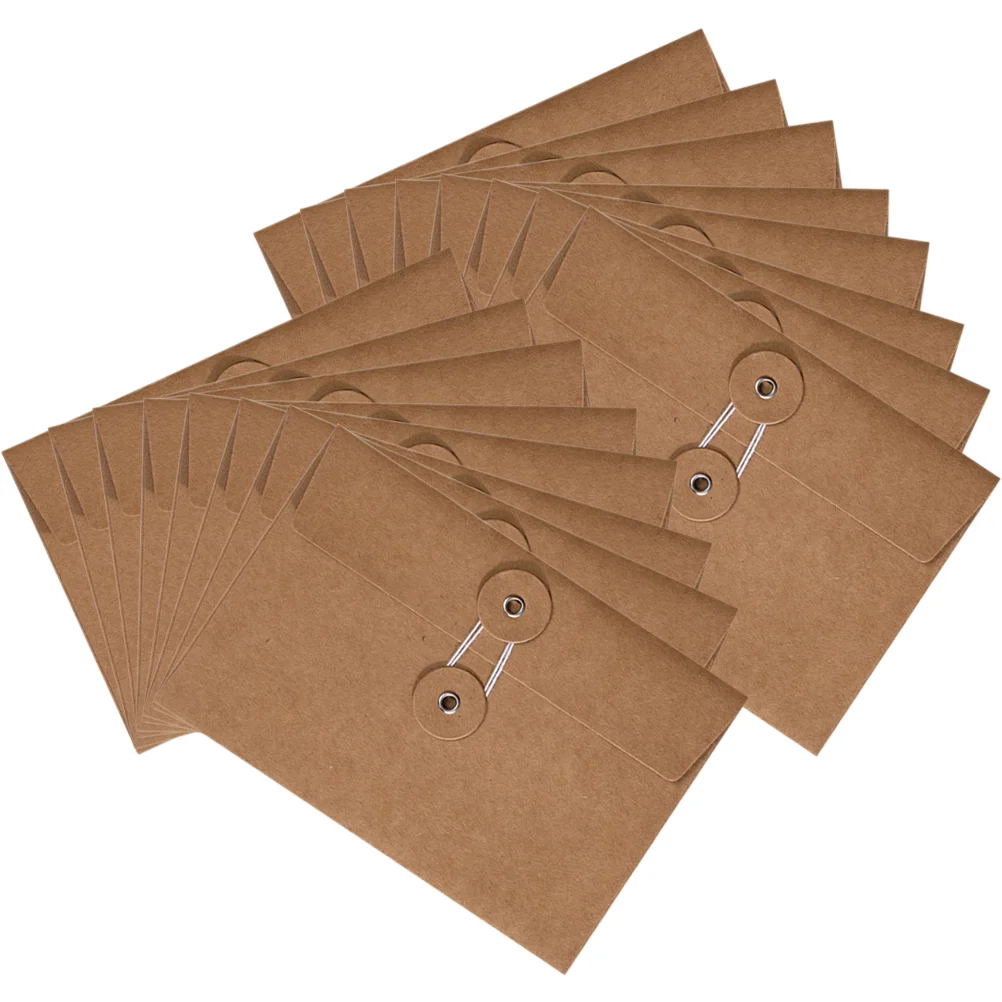 Simple Packing Envelopes Kraft String Envelope Vintage File Folder Project Pockets Button String Tie Closure File Jacket images - 6