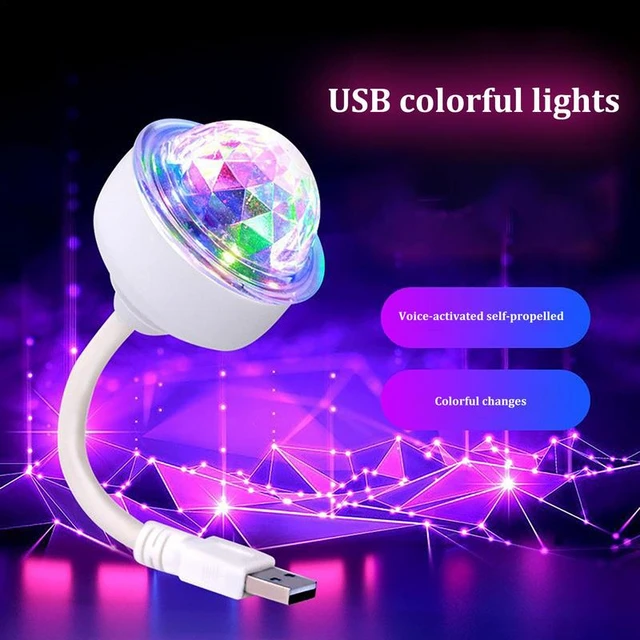 Mini lumière de scène LED Chang DJ, USB, portable, fête de famille, boule,  lumière colorée, bar, club, lampe à effet de scène, téléphone portable,  européen - AliExpress
