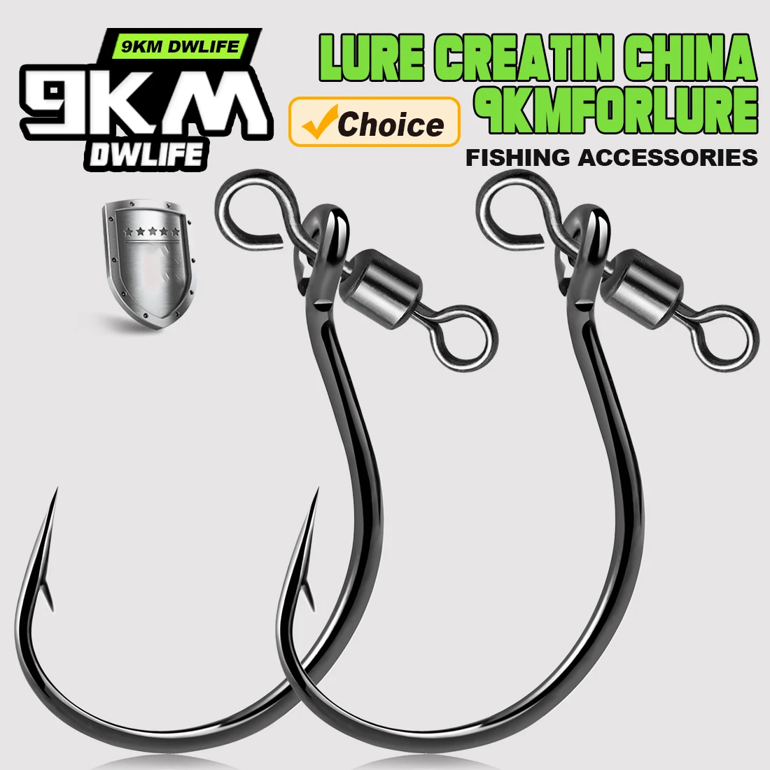 Hameçons Drop Shot 9KM 25PCS avec émerillons pour black-bass, perche et silure - Acier haute teneur en carbone