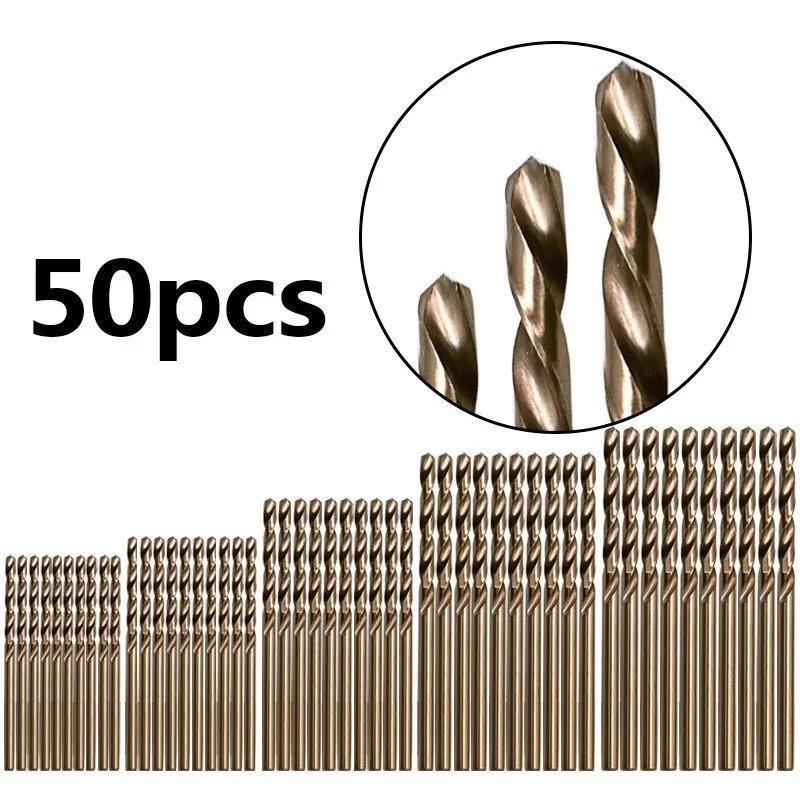 

Titanium Plated Straight Shank Twist Drill High Quality Mini Twist Drill Set Hand 1mm too 3mm One Set of 50pcs