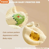 TDHD 3 pièces bavoirs d'alimentation pour bébé en gaze de coton été doux pétale bébé imprimé serviette bave nouveau-né enfant en bas âge bébé rot tissu enfants 2