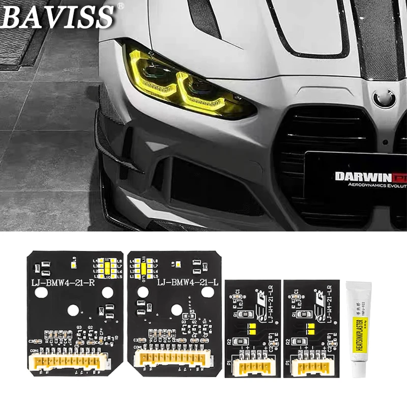 BAVISS ְ    ο , BMW M3 M4 CSL 4 ø DRL RGBW Ƽ ÷ LED , G80 G22 G82 G23 G26