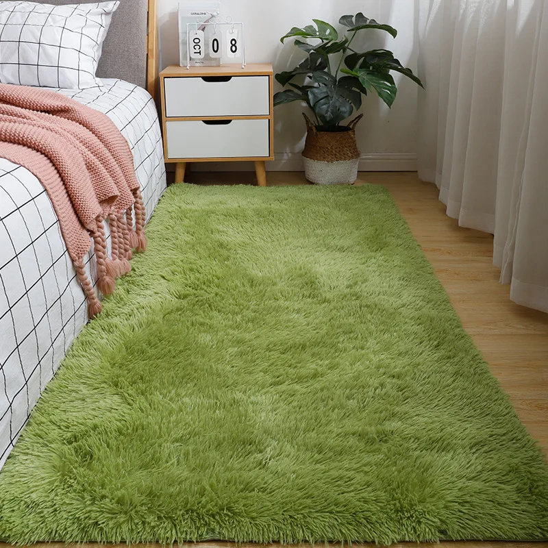 Silk Wool Shaggy Rugs For Girls Bedroom Living Room