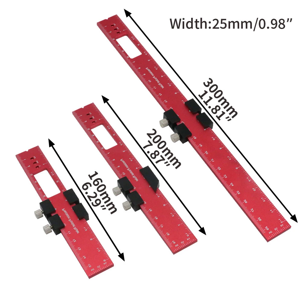 

Woodworking ToolsRuler Precision Pocket Ruler Slide Ruler Inch/Metric T-Track Metal Slide Stops Aluminum Precision Rulerler