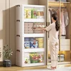 Modern Plastic Kitchen Cabinets Home Furniture Floor Multi-layer Foldable Storage Cabinet Livingroom Multifunction Storage Box p 5