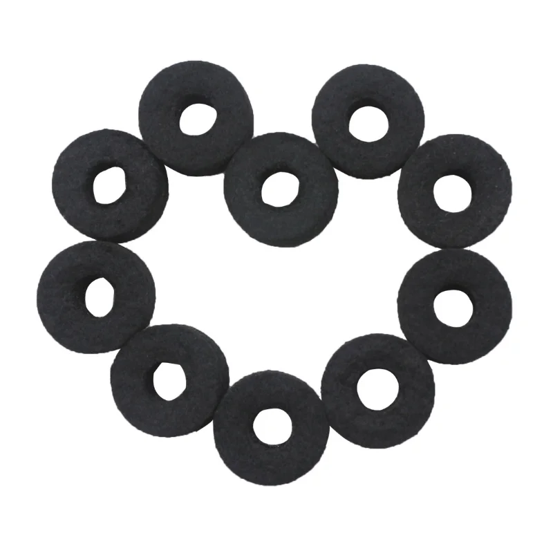 

10 Pcs/Set Drum Set Felt Pad Percussion Instrument Accessories Black Drum Slices Felt Replacement Part Music Tools