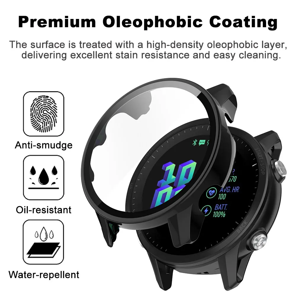 Tempered Glass Smartwatch Bumper Case and Screen Protector Film