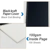Blank Spiral Notebook, 1-Pack, Soft Cover, Sketch book, 100 Sheets, 8.26 inch x 5.7 inch (Black) 3