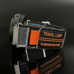 Universal Sports Nylon Watch Strap, 22mm/20mm - Enhanced Comfort and Style - 22mm (Black)