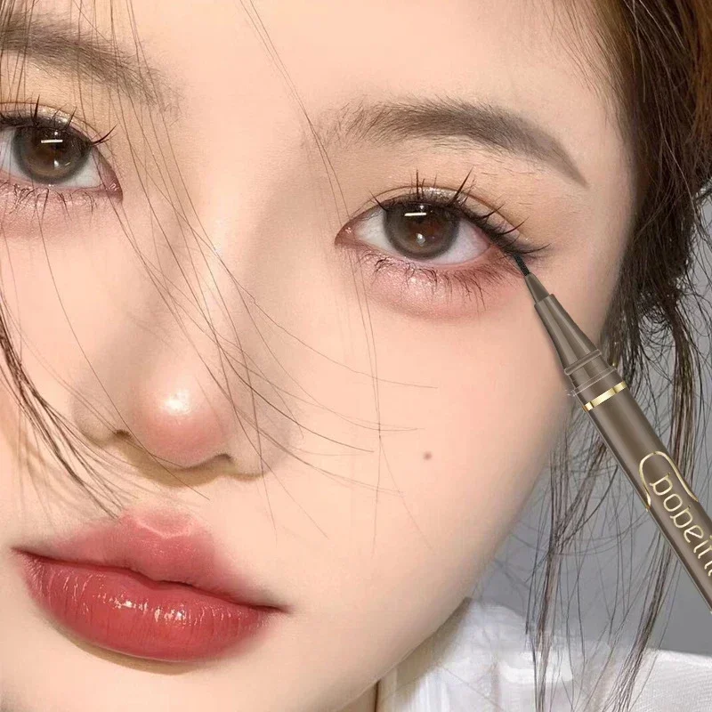 النساء متناهية الصغر كحل 0.05 مللي متر أسود براون الكحل السائل القلم مقاوم للماء طويلة الأمد لطخة واقية العين أدوات ماكياج كحل