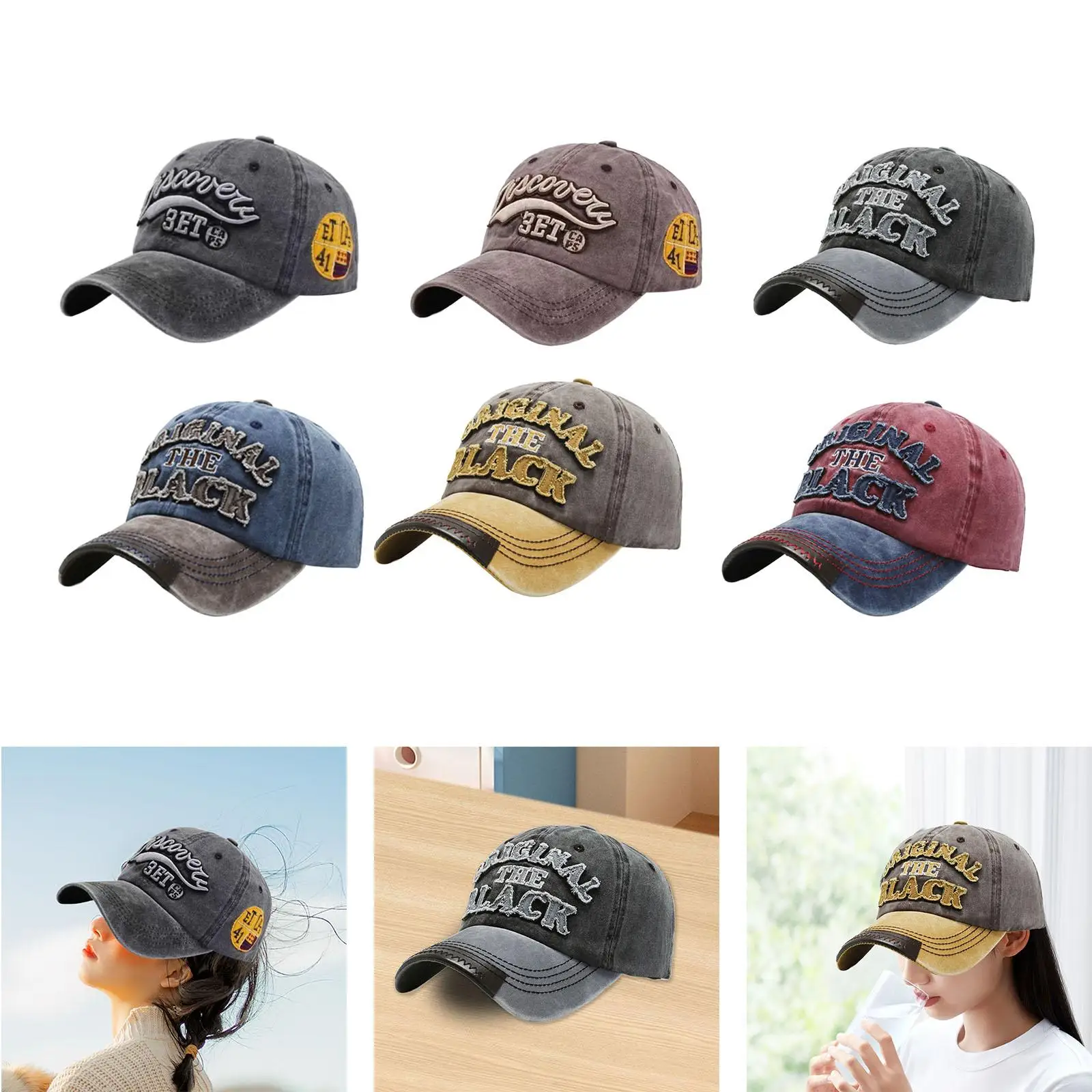 Baseball Hat Men Women Letter Embroidery Fashionable Summer Sun Visor Hat Baseball Cap for Park Running Backpacking Travel Beach