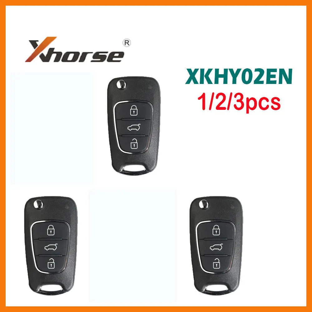 

1/2/3pcs Xhorse XKHY02EN Wire Car Remote Key for Hyundai Flip 3 Button Remote Control Key for VVDI MINI Key Tool English Version