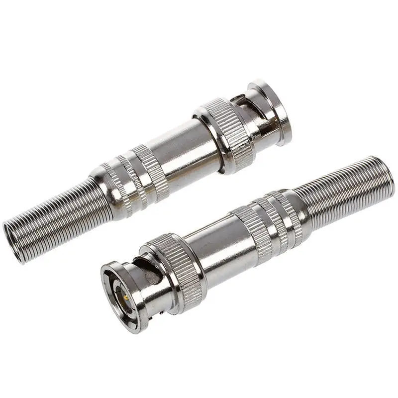 2Pcs/lot Solder Less Twist Spring BNC Connector Jack for Coaxial RG59 For CCTV Camera Surveillance Kit System | Электроника