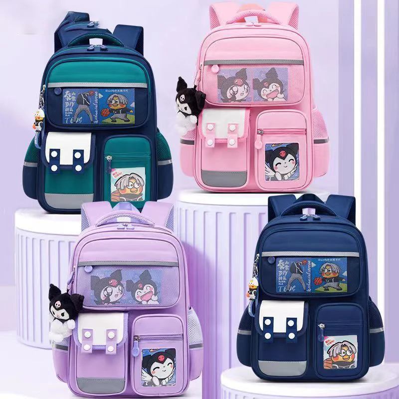 mochila-impermeavel-de-grande-capacidade-anime-cartoon-bag-sanrio-hello-kitty-kuromi-minha-melodia-estilo-britanico