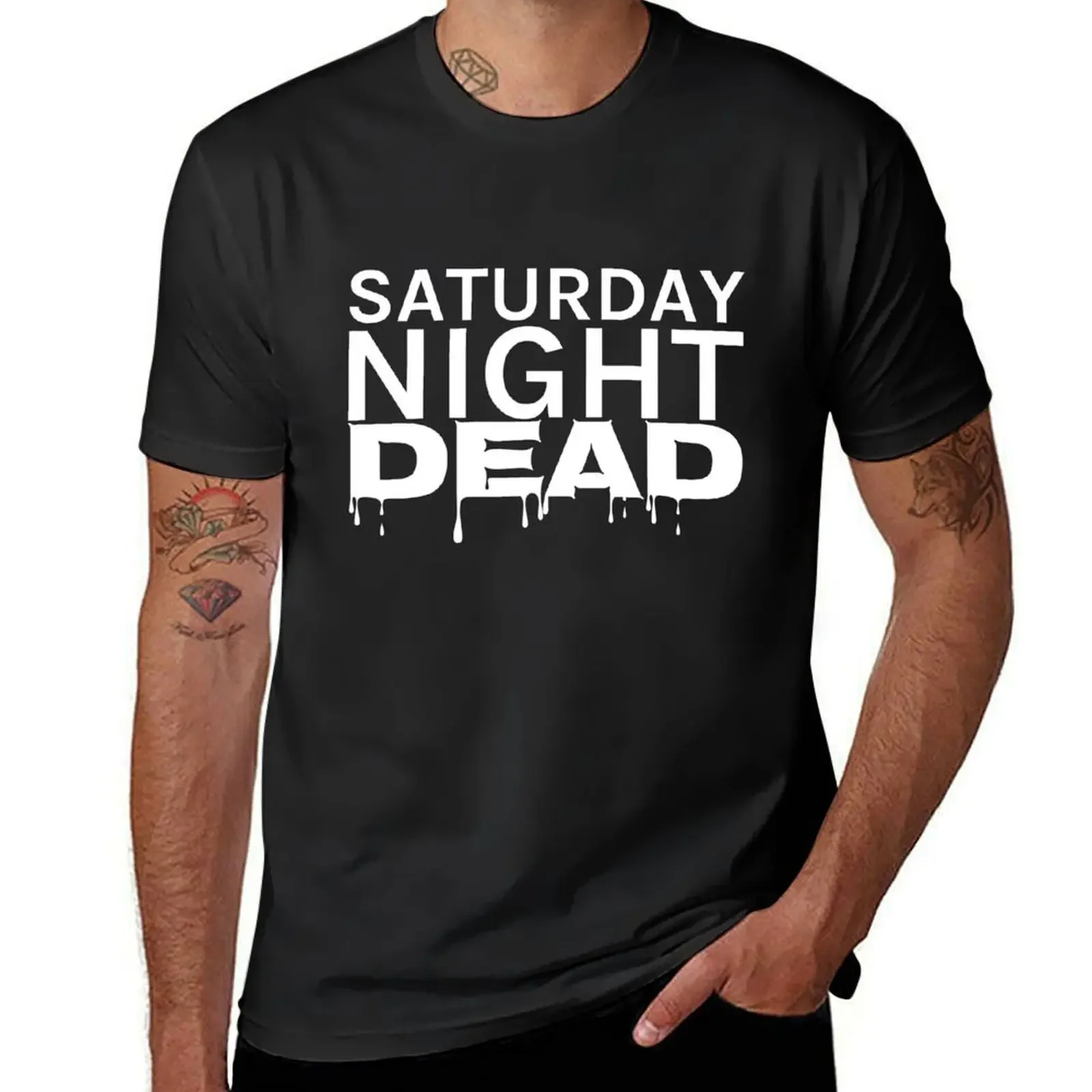 

Saturday Night Dead T-shirt summer tops heavyweights mens big and tall t shirts