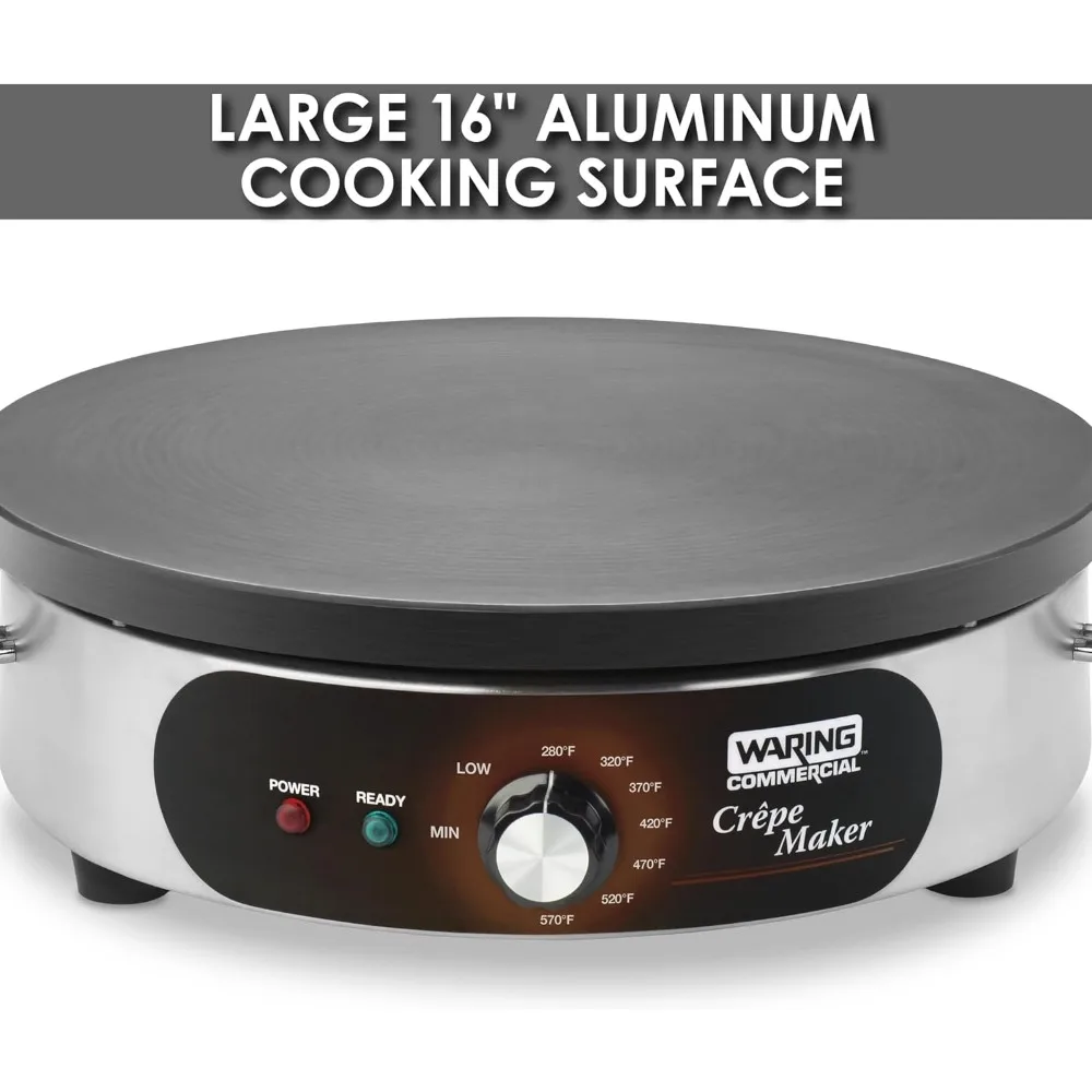 Commercial WSC160X 16" Electric Crepe Maker, Cast Iron Cooking Surface, Stainless Steel Base, Includes Batter 5