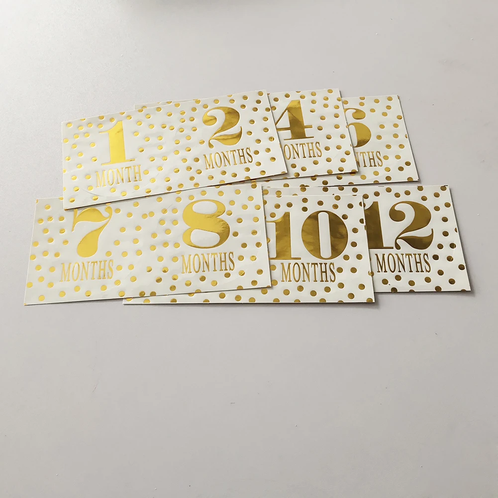 12pcs Infant Baby Monthly Sticker Environmental Protection and Durability Pregnant Women Month Milestone Photograph Prop