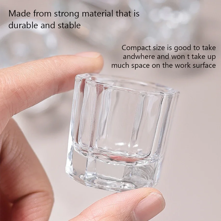 Crystal Clear Green Glass Acrylic Powder Dappen Dish and Nail Art Brush Bowl