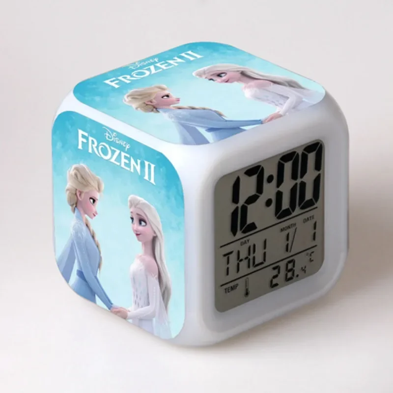 

Frozen 2 Alarm Clock Anime Figures Anna Elsa Cartoon LED Glowing Alarm Clock Digital Night Lights Toys for Kids Christmas Gifts