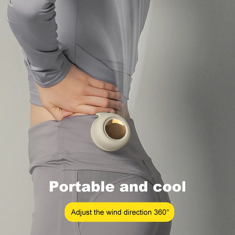 Portable Handheld Fan USB-C Rechargeable Electric Desktop Fan 360°Adjustable Strong Wind Bladeless Fan for Outdoor Sports