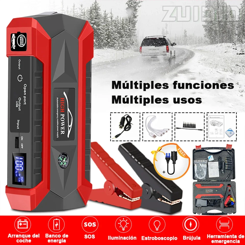 12000Mah 12V Car Jump Starter Power Bank Auto Portable Car Battery Booster Charge Dispositivo Di Avviamento Articoli Di Emergenza Per Auto