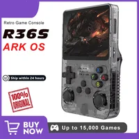 Console de jeu rétro R36S, système Arkos 2.0, carte unique 3.5 pouces, lecteur vidéo de poche portable, 64 Go, 128 Go, 20000 jeux 1