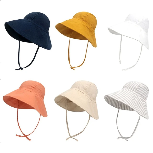 Summer Spring Kids Bucket Hat Big Brim Baby Sun Hat for Girls Boys Cotton Linen  Children Cap Beach Travel Kids Hats Caps 9M-4Y - AliExpress