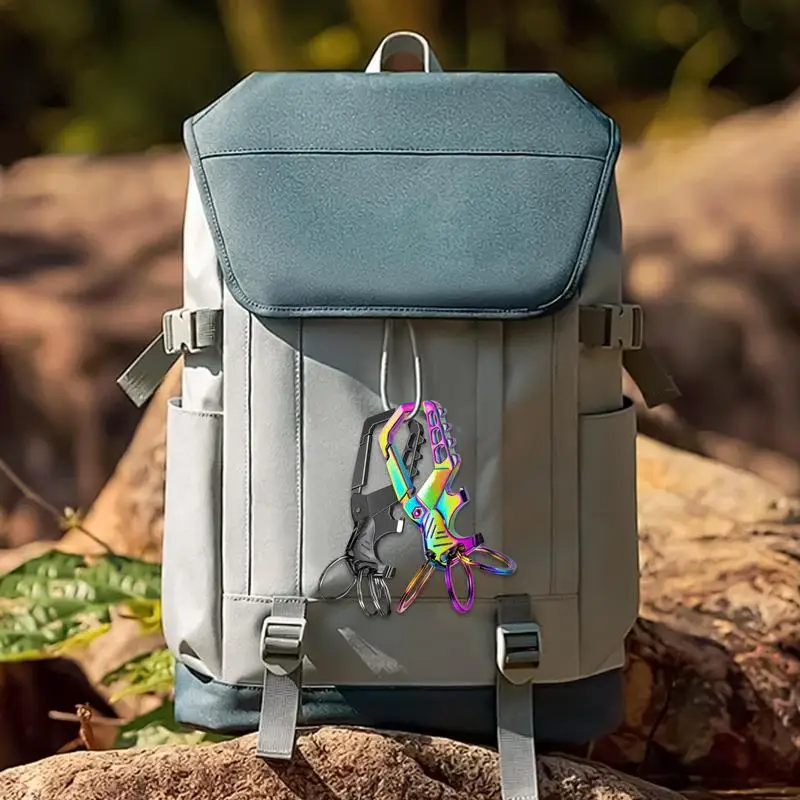 병따개 키 체인 자동차 키 체인 남성 여성을위한 3 개의 키 링이있는 휴대용 소형 Carabiner 생존 가제트 스크루 드라이버