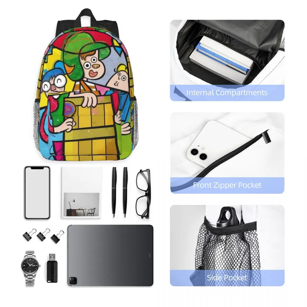 B-Britto-Anime For Girls Boys Large Capacity Student Backpack Lightweight waterproof Backpack 15inch 5