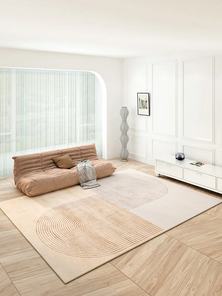 

Modern Minimalist Living Room Carpets Cream Luxury Home Decor Rug Nordic Line Art Luxury Room Fluffy Soft Large Carpet Tapis IG