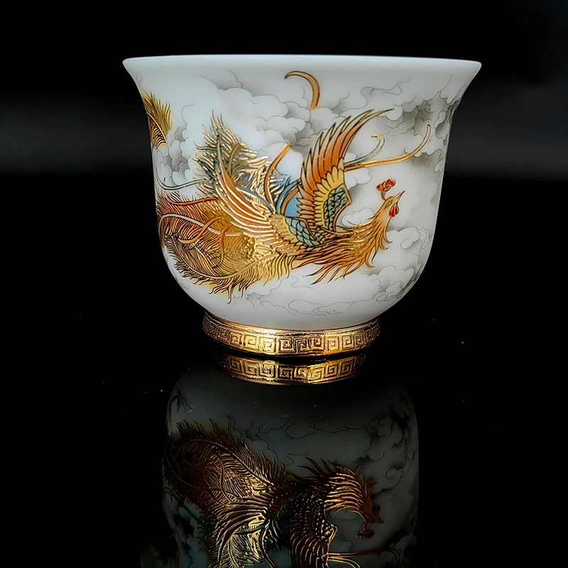 China Ceramic Glaze Jingdezhen Porcelain Cup for Kung Fu Puer Oolong Tieguanyin Flower Tea Ceremony tea cup