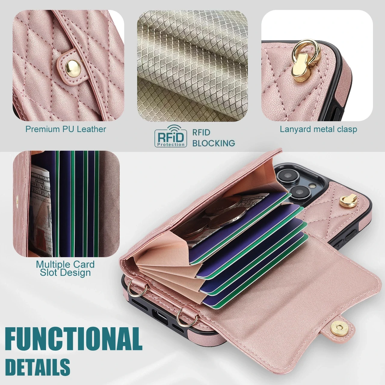 Luxury Leather Card Wallet Phone case For iPhone 11 12 13 14 15 Pro Max 14 15 Plus Card Holder Anti drop Phone Protective Cover