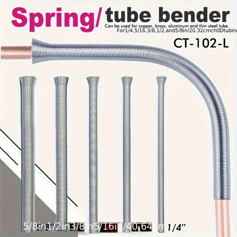 Copper Aluminum Thin Wall Steel Pipe Spring Bending Machine Set 5/8 Inch 1/2 Inch 3/8 5/16 1/4