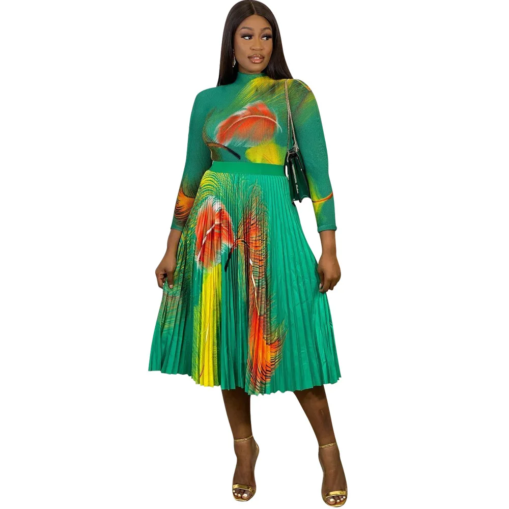 2 Piece Skirt Sets African Dresses For Women Nigeria Turkey Africa Clothes Office Lady Dress Dashiki Ladies Ankara Female Dress