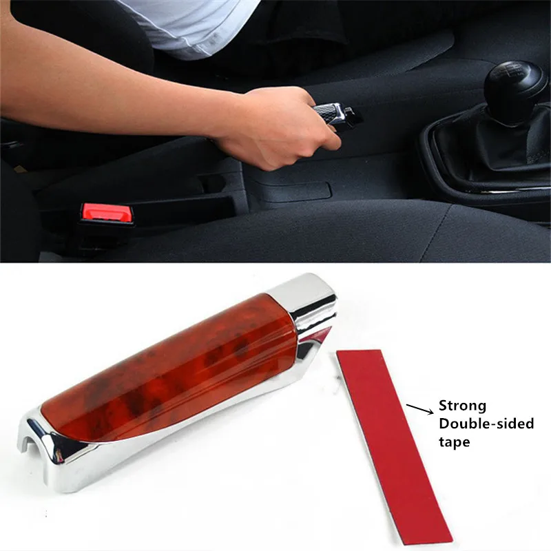 Hand Brake Cover Universal Car Hand brake Protect Cover Styling Wooden Carbon Fiber Decor SUV Car Interior Accessory
