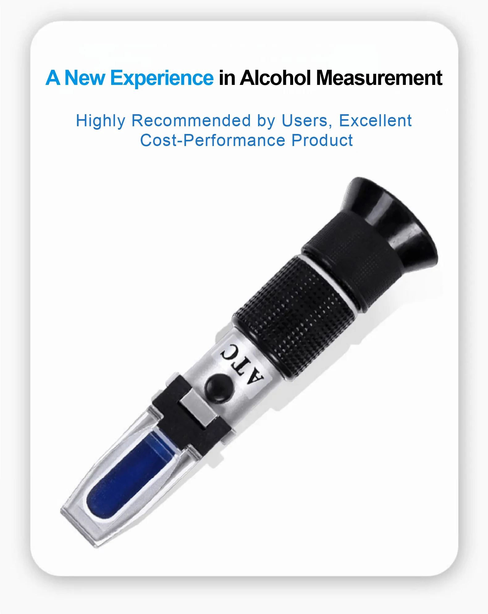 ATC Alcohol Concentration Meter Refractometer 0-80% for Spirits Wine Beer Rice W