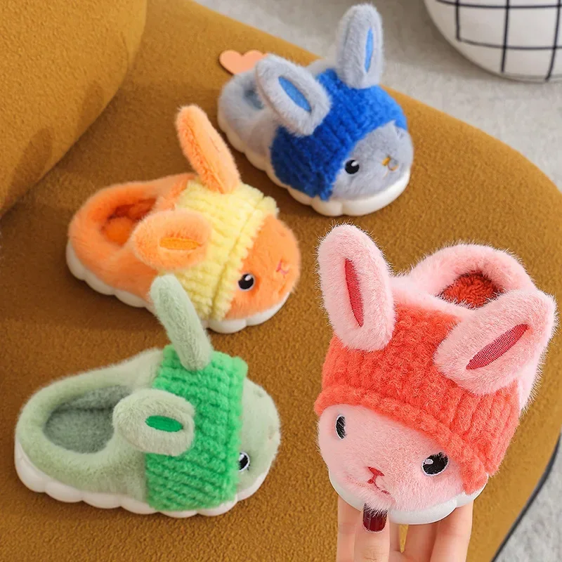 

Children's Cotton Slippers in Children's Home Warm Little Girl Non-slip Boy Baby Cotton Slippers Winter