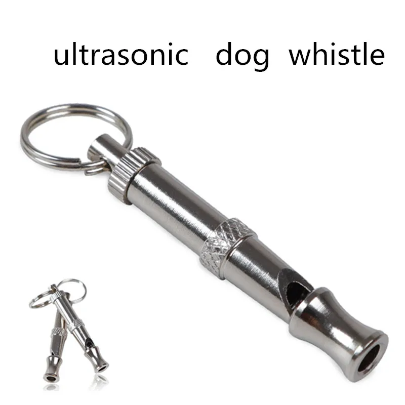 Stainless Steel Puppy Dog Whistle Key Chain Whistle Pet New Dog Training Adjustable Ultrasonic Sound Pet Products