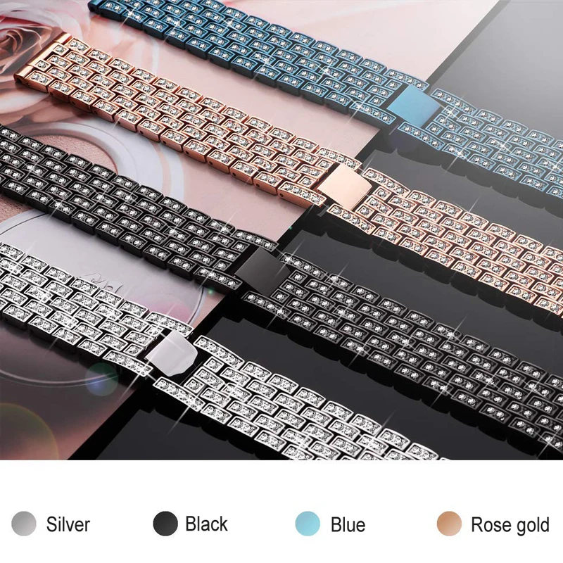 Diamond Metal Link Strap para Amazfit Gts 2e Mini Pulseira de Relógio Inteligente Huami Amazfit Bip u Pro s Lite Pulseira Acessórios - Image 2
