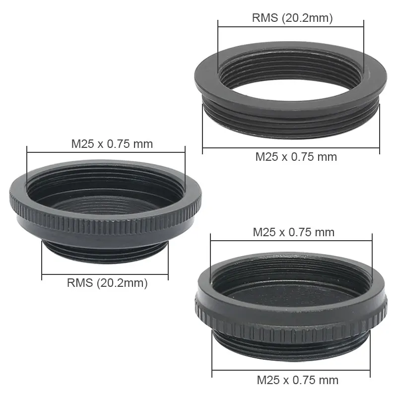 M25 to RMS/RMS to M25 Microscope Objective Lens Adapter Ring M25x0.75mm Extension Ring Adapter Microscope Accessory