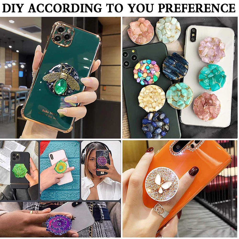 10Pcs/Lot Custom Pattern Phone Folding Holder Stand for Cell Phone Smartphone Universal Support Mobile Holder Epoxy Resin Diy